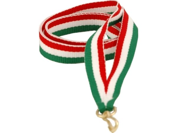 Victoria Sport Ribbon 11 mm - rød, hvit og grønn