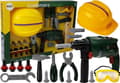Miniatyrbild 1 av 2: LeanToys DIY batteridriven borrmaskin Skyddsglasögon Hjälm