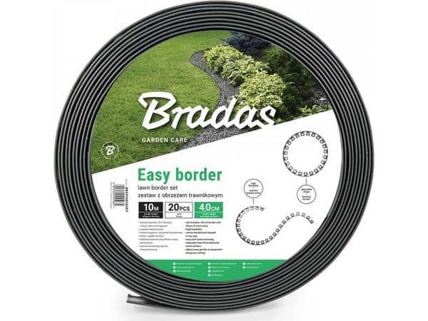Bradas med EASY BORDER plenkant - 40mm grafitt
