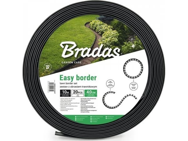 Bradas med EASY BORDER plenkant - 40mm svart