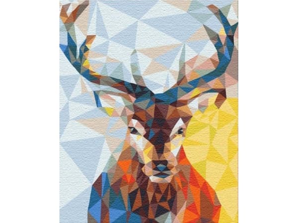 Paint it! painting by numbers. geometric deer. 40x50 cm stretcher bars
