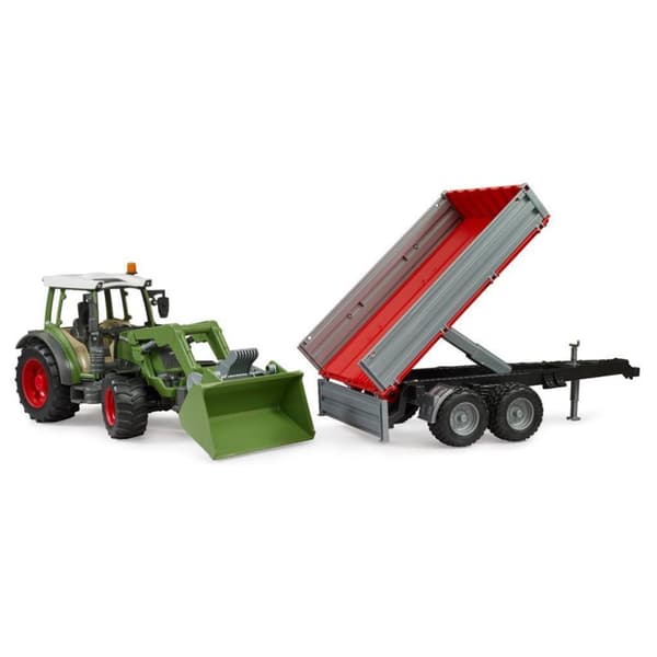 Bruder 02182 Fendt Vario 211 med frontlæsser + sidevægstrailer