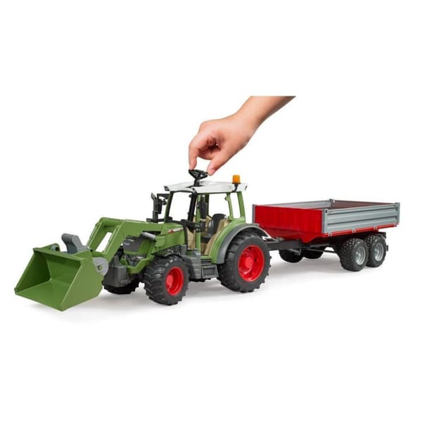 Bruder 02182 Fendt Vario 211 med frontlæsser + sidevægstrailer