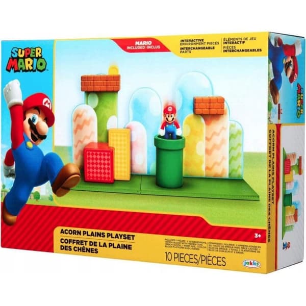 Jakks Super Mario Acorn Plains Action Set + Mario Figur