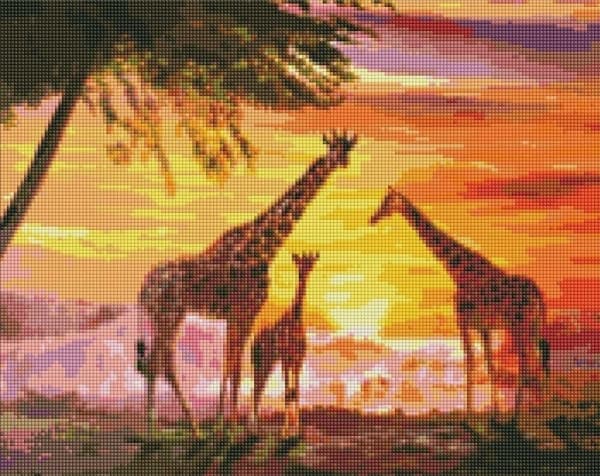 Ideyka Diamond mosaic - Familie av sjiraffer 40x50cm