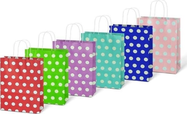 MFP PAPER kraft lahjapussi 150x210x80 pisteitä mix 5251325