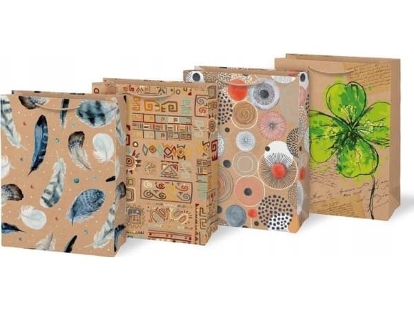 MFP PAPER torebka na prezent L KRAFT mix 4 260x340x140 5251459