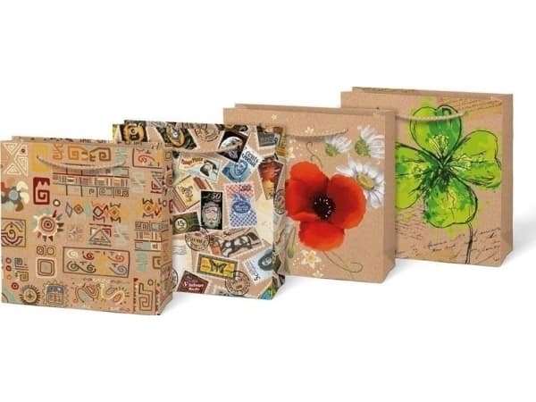 MFP PAPER torebka na prezent M KRAFT mix 3 190x250x90 5251453