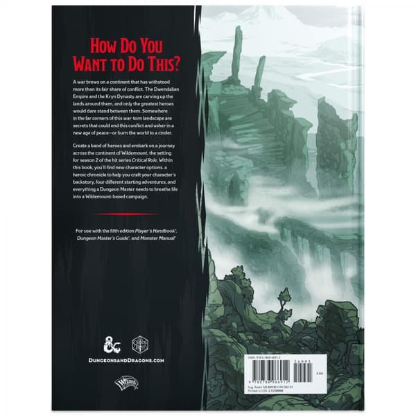 Dungeons and Dragons 5e: Explorer's Guide to Wildemount Settings Book