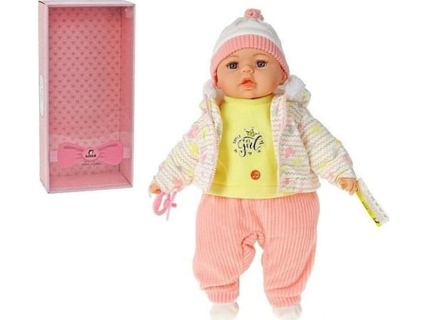 Adar Lele bobas 45cm i en jacka med mönster su szuniem mizi och sjunger på polska 565265-571792 i en låda