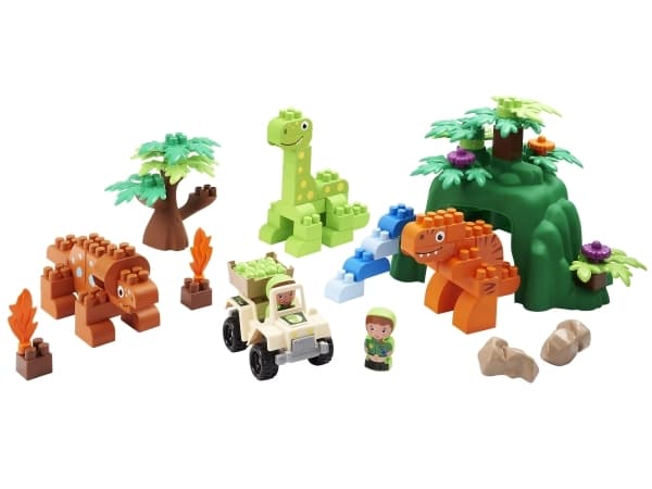 Dinoland med fordon och figurer