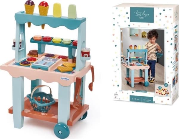 ECOIFFIER Écoiffier ijskraampje Vert Azur Winkel ijsjes en gebakjes, 1,5 år