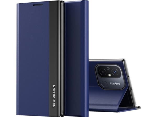 Hurtel Sleep Case Pro fodral för Xiaomi Redmi Note 12 Pro+ med flip cover stativ blå