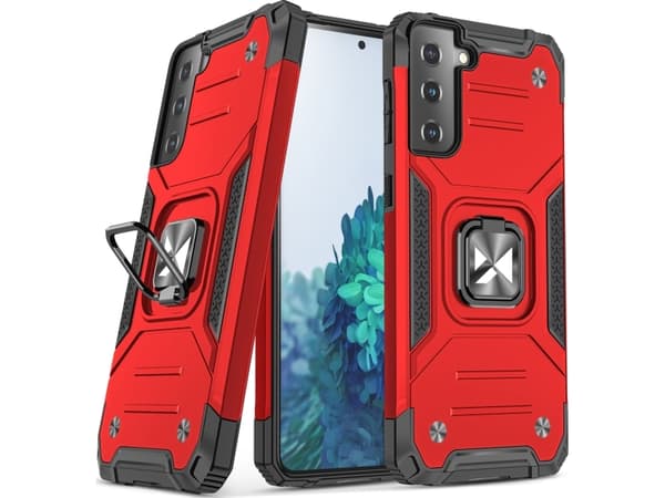 Wozinsky Wozinsky Ring Armor Armored Hybrid Deksel + Magnetisk holder for Samsung Galaxy S22+ (S22 Plus) rød