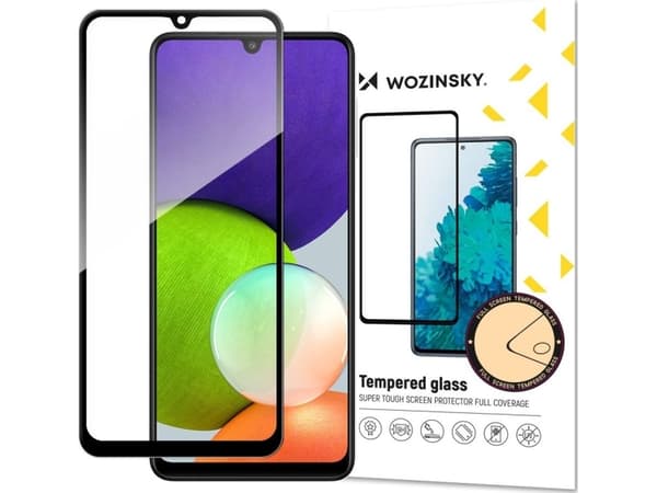 Wozinsky Wozinsky Super Slitesterk Herdet Glass Full Lim Full Skjermbeskytter med Rammeveske Vennlig Samsung Galaxy A22 4G Svart