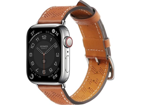 Hurtel Armband Läder Apple Watch Ultra, SE, 8, 7, 6, 5, 4, 3, 2, 1 (49, 45, 44, 42 mm) armbandsband brun
