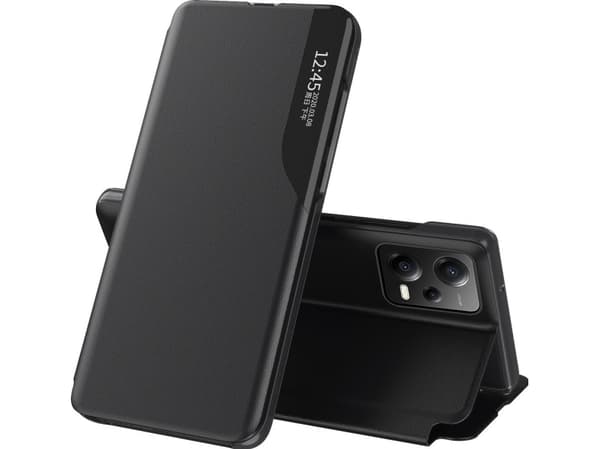 Hurtel Eco Leather View Case etui do Xiaomi Redmi Note 12 Pro+ z klapką podstawka svart