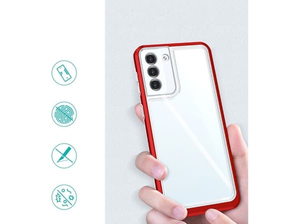 Hurtel Clear 3in1 fodral för Samsung Galaxy S23 silikonfodral med ram röd