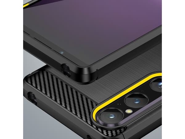 Hurtel Carbon Case tapauksessa Sony Xperia 1 V joustava silikoni carbon tapauksessa lajitella