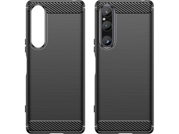 Hurtel Carbon Case tapauksessa Sony Xperia 1 V joustava silikoni carbon tapauksessa lajitella
