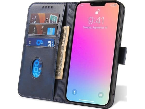 Hurtel Magnetfodral för Xiaomi Redmi Note 12 Pro+ flip cover plånbok stativ blå