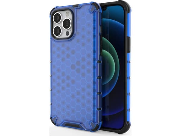 Hurtel Honeycomb pansarskal med gelram iPhone 13 Pro Max blå