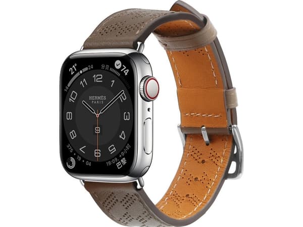 Hurtel läderarmband Apple Watch Ultra, SE, 8, 7, 6, 5, 4, 3, 2, 1 (49, 45, 44, 42 mm) armband mörkbrun