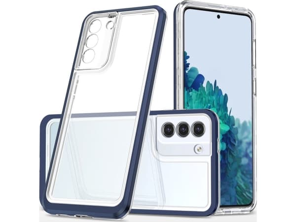 Hurtel Clear 3in1 fodral för Samsung Galaxy S23 silikonfodral med ram blå