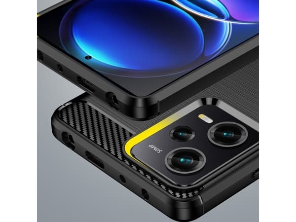 Hurtel Carbon Case fodral Xiaomi Poco X5 Pro 5G / Redmi Note 12 Pro flexibel silikon kolfiberfodral sortering