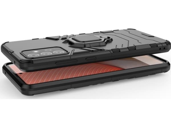 Hurtel Ring Armor pansret hybriddeksel + magnetisk holder Samsung Galaxy A72 4G blå