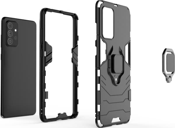 Hurtel Ring Armor pansret hybriddeksel + magnetisk holder Samsung Galaxy A72 4G blå