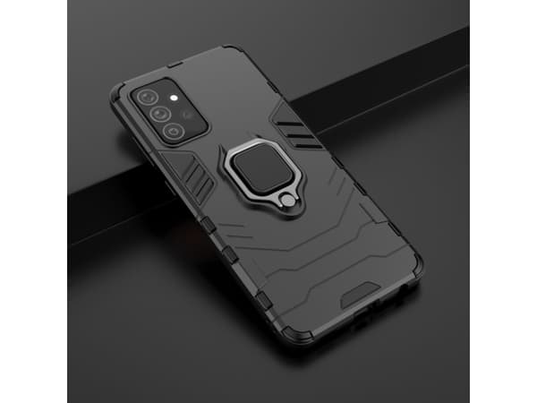 Hurtel Ring Armor pansret hybriddeksel + magnetisk holder Samsung Galaxy A72 4G blå