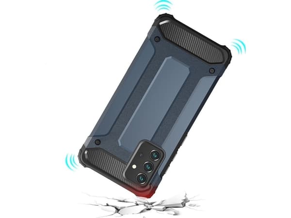 Hurtel Hybrid Armor pansarskyddat hybridfodral Samsung Galaxy A72 4G blå