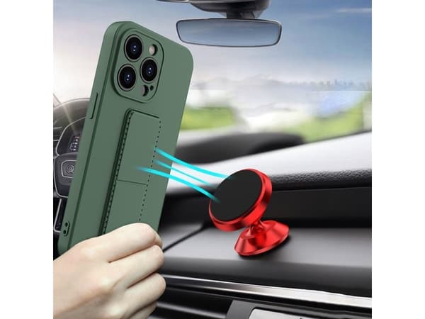 Wozinsky Wozinsky Kickstand-deksel Fleksibelt silikondeksel med stativ for iPhone 13 Mini Marineblå