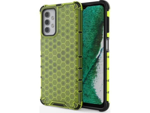 Hurtel Honeycomb pansret deksel med gelramme for Samsung Galaxy A32 5G grønn