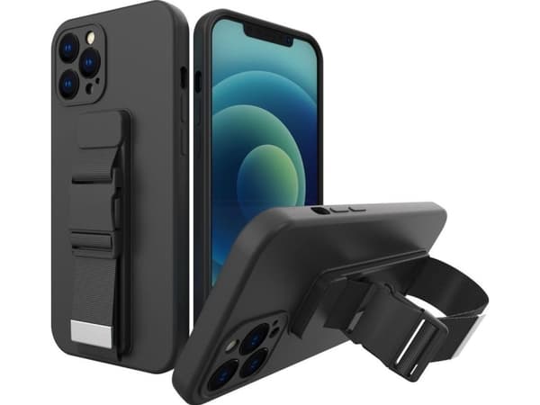 Hurtel Rope veske gel veske med lanyard kjede håndveske lanyard Samsung Galaxy A32 5G svart