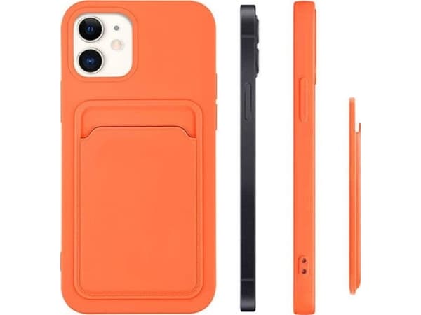 Hurtel Card Case silikoni lompakko tapauksessa kortti taskussa asiakirjat Samsung Galaxy S21 Ultra 5G tummansininen laivastonsininen