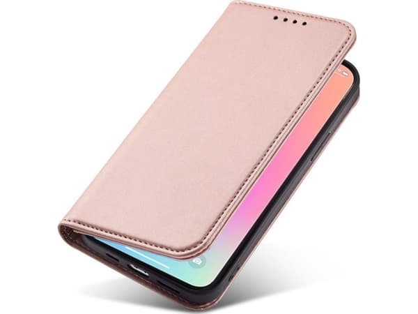 Hurtel Magnet Card Case-deksel til iPhone 13 Pro Max, deksel, kortlommebok, kortstativ, rosa