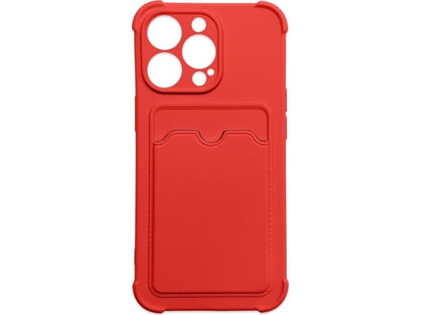 Hurtel Card Armor Case fodral för Xiaomi Redmi 10X 4G / Xiaomi Redmi Note 9 kort plånbok silikon pansarfodral Air Bag röd