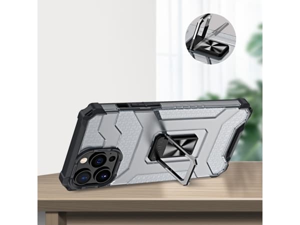 Hurtel Crystal Ring Case panssaroitu hybridi kotelo kansi + magneettinen haltija iPhone 11 Pro sininen sininen
