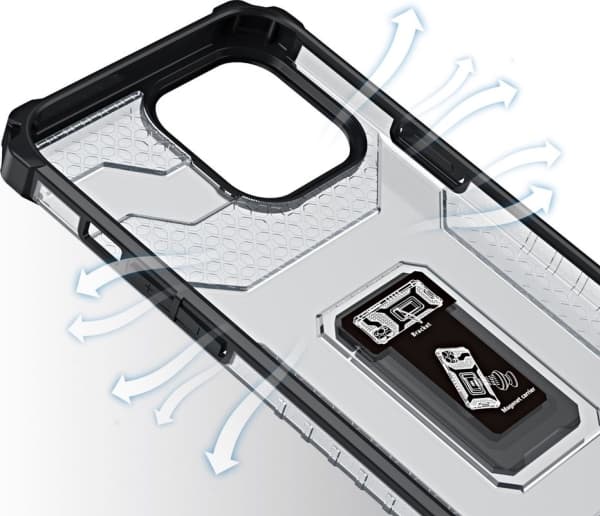 Hurtel Crystal Ring Case panssaroitu hybridi kotelo kansi + magneettinen haltija iPhone 11 Pro sininen sininen