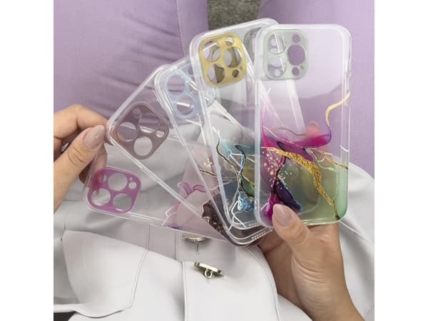 Hurtel Marble Case-deksel til iPhone 12 Pro, geldeksel, marmorblå