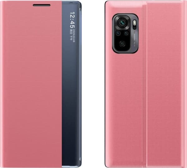 Hurtel Sleep Case älykäs flip cover kotelo Xiaomi Redmi K40 Pro+ / K40 Pro / K40 / Poco F3 vaaleanpunainen