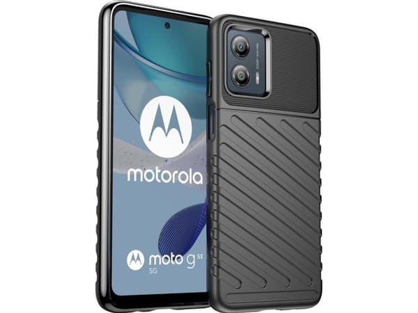 Hurtel Thunder Case veske til Motorola Moto G53 silikon pansret deksel sort