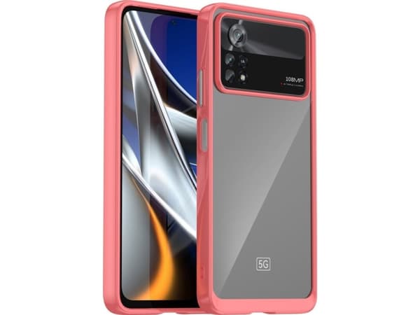 Hurtel OUTER SPACE CASE ETUI FOR XIAOMI POCO X4 PRO 5G CASE WITH ELASTIC FRAME PUNAINEN
