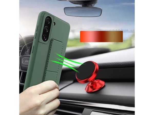 Wozinsky Wozinsky Kickstand-veske Fleksibelt silikondeksel med stativ for Samsung Galaxy S21+ 5G (S21 Plus 5G) Grå