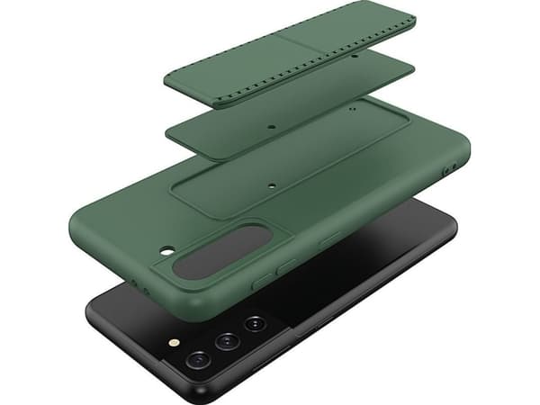 Wozinsky Wozinsky Kickstand-veske Fleksibelt silikondeksel med stativ for Samsung Galaxy S21+ 5G (S21 Plus 5G) Grå