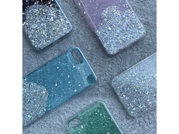 Wozinsky Wozinsky Star Glitter glitter glitter kotelo kansi Samsung Galaxy A22 4G läpinäkyvä