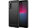 Miniatyrbilde 1 av 5: Hurtel Carbon Case Case for Sony Xperia 10 V fleksibelt silikon Carbon Cover sort