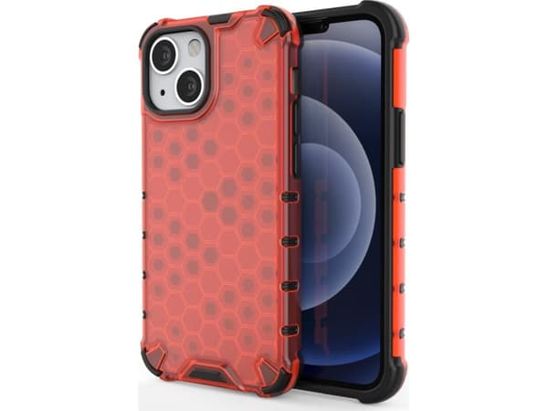 Hurtel Honeycomb pansarskal med gelram iPhone 13 mini röd